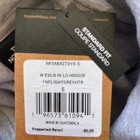North Face evolution Hi-Lo Hoodie Heather Grey S - Picture 3 of 5